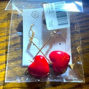Heart shaped earrings, never used